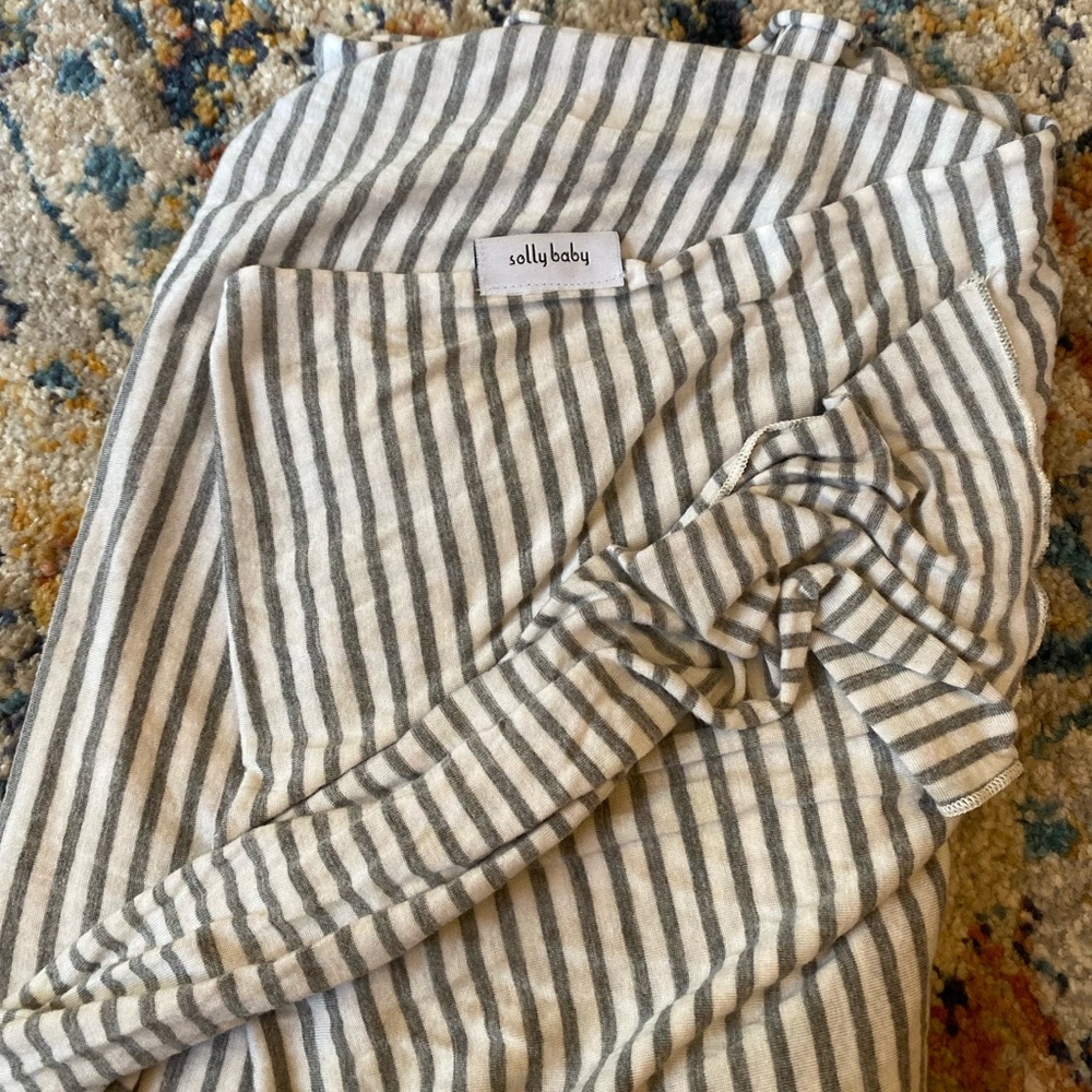 Solly baby wrap natural gray strip